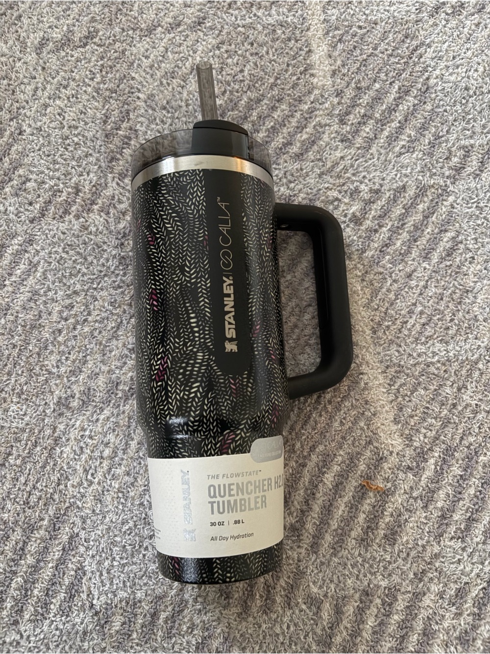 BN Stanley Calia Colab Black Patterned Quencher Tumbler with Handle